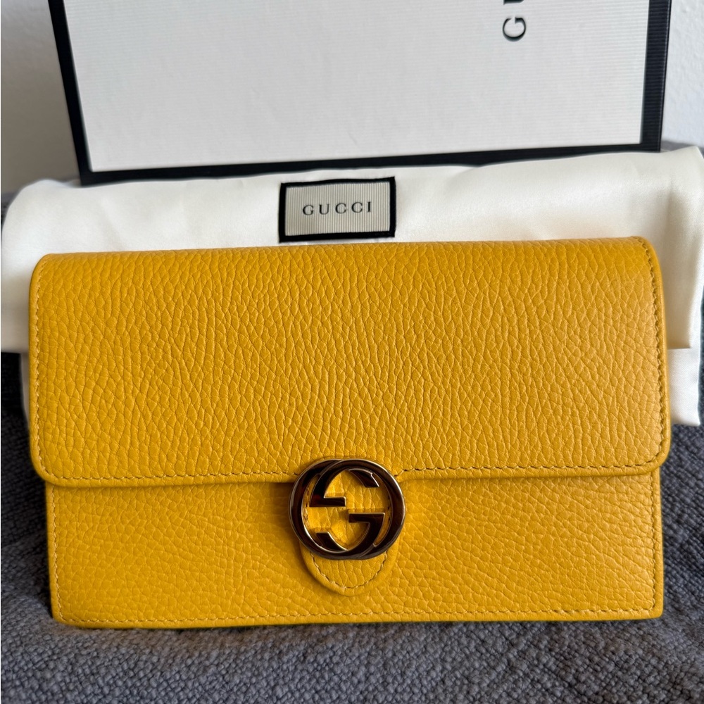 AUTHENTIC Gucci Crossbody, Champagne Hardware